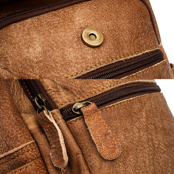 Quality Womens Small Brown Leather Backpack Purse Bags Backpacks for Women Durable