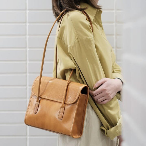 Quilted Ladies Beige Leather Over The Shoulder Bag Leather Handbags For Women Badass