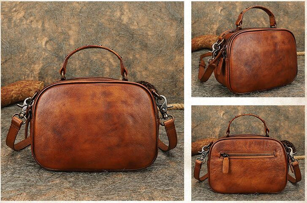 Quilted Ladies Leather Side Shoulder Bag Crossbody Sling Bag For Women Brown