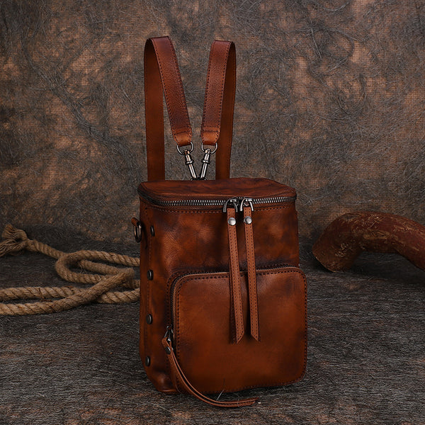 Quilted Ladies Small Leather Sling Backpack Purse Rucksack For Women Beautiful