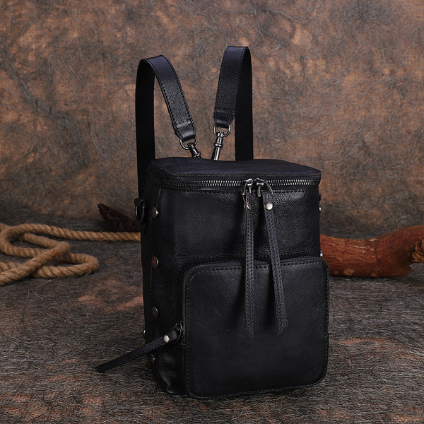 Quilted Ladies Small Leather Sling Backpack Purse Rucksack For Women Boutique