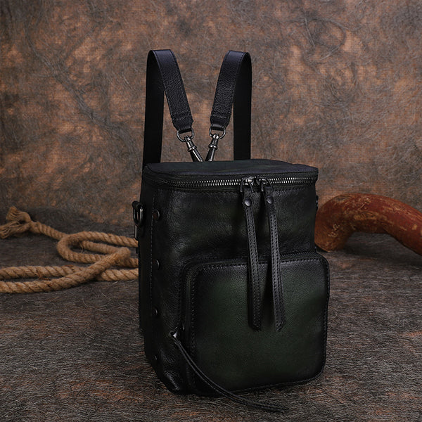 Quilted Ladies Small Leather Sling Backpack Purse Rucksack For Women Chic