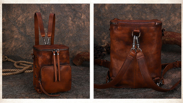 Quilted Ladies Small Leather Sling Backpack Purse Rucksack For Women Fashion