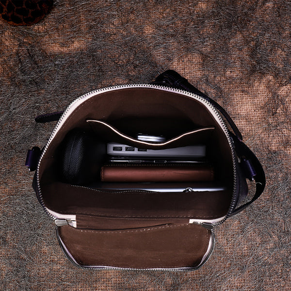 Quilted Ladies Small Leather Sling Backpack Purse Rucksack For Women Quality