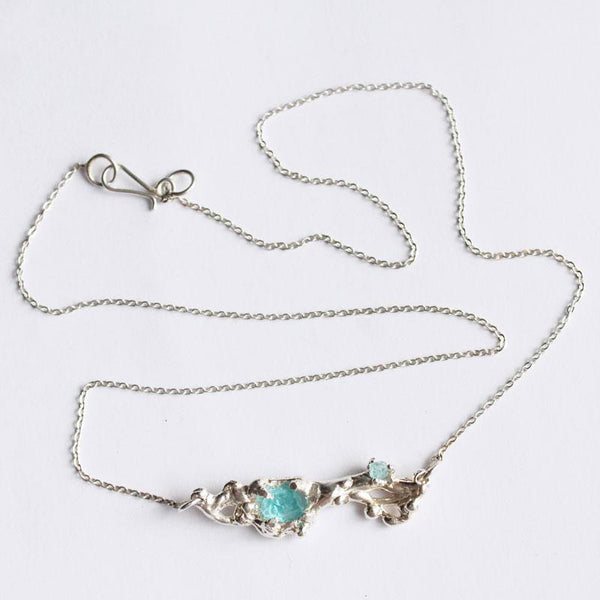 Raw Moroxite Pendant Necklace Silver Handmade Unique Jewelry Women all sight