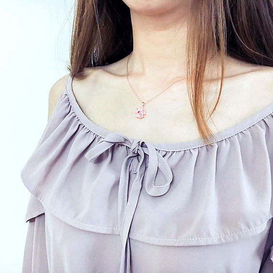 Rose Quartz Crystal Pendant Necklace Gold Silver Gemstone Jewelry Accessories Women wear