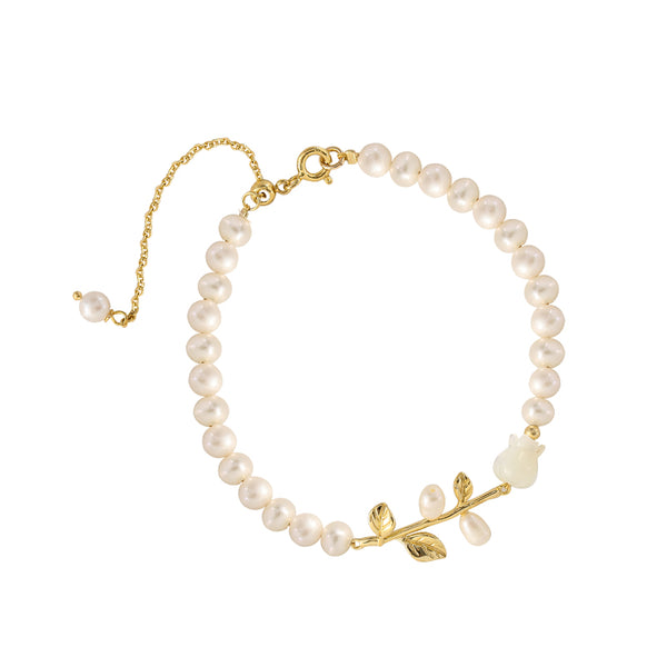 Rose Shaped Womens Pearl Bracelet Beaded Bracelets For Women Chic