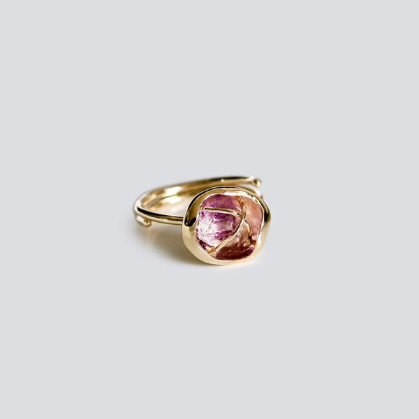 Rough Amethyst Ring Gold Cooper Handmade Feb Birthstone Jewelry Accessories Women
