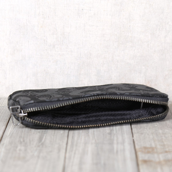 Sheep Nappa Pressed Wallets Soft Leather Coin Purse Card Wallet Women Men elegant