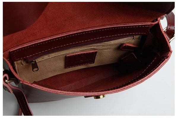 Stylish Womens Leather Saddle Bag Crossbody Bags Purse for Women work bag