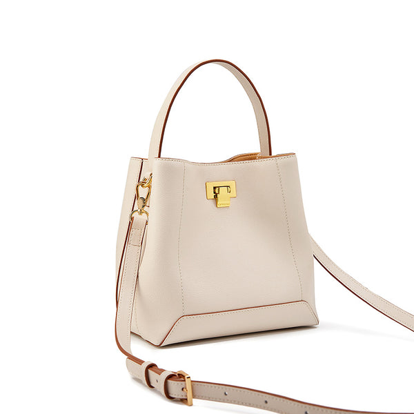 Silk Scarf Small Womens Leather Tote Bag Purse With Crossbody Strap for Women