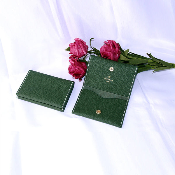 Slim Leather Womens Card Wallet Purse Handmade Clutch for Women