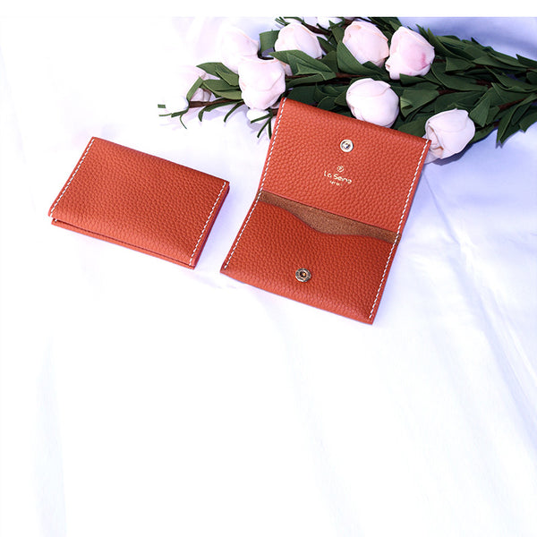 Slim Leather Womens Card Wallet Purse Handmade Clutch for Women Boutique