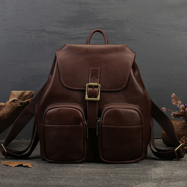 Small Black Leather Backpack Ladies Leather Rucksack Bag Accessories