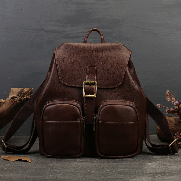 Small Black Leather Backpack Ladies Leather Rucksack Bag Accessories