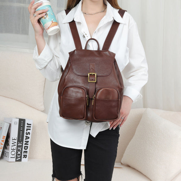 Small Black Leather Backpack Ladies Leather Rucksack Bag Best