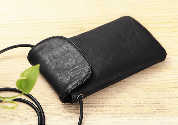 Small Black Leather Womens Crossbody Phone Bags Shoulder Bag Purse for Women Brown