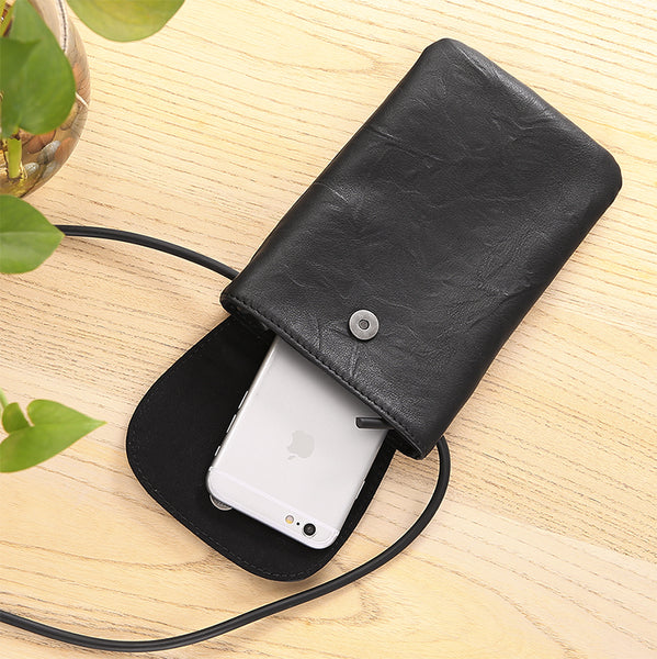 Small Black Leather Womens Crossbody Phone Bags Shoulder Bag Purse for Women Black
