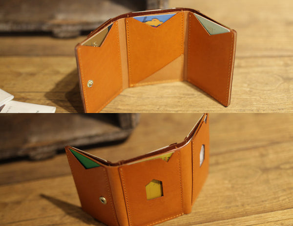 Small Brown Leather Womens Wallet Purse Handmade Clutch for Women Designer