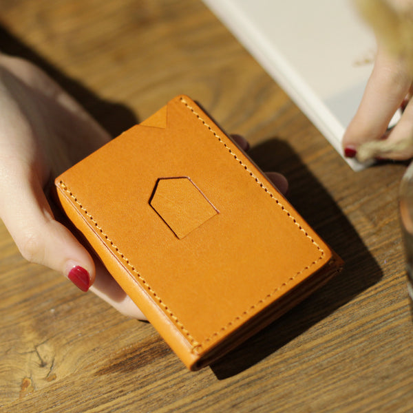 Small Brown Leather Womens Wallet Purse Handmade Clutch for Women beautiful