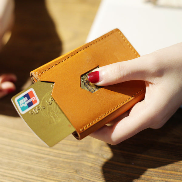 Small Brown Leather Womens Wallet Purse Handmade Clutch for Women best