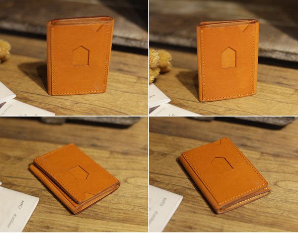 Small Brown Leather Womens Wallet Purse Handmade Clutch for Women chic