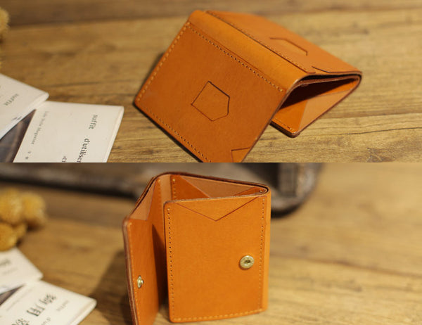 Small Brown Leather Womens Wallet Purse Handmade Clutch for Women cool