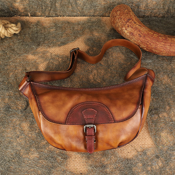 Small Cowhide Leather Crossbody Purse Shoulder Strap Bag For Women Badass