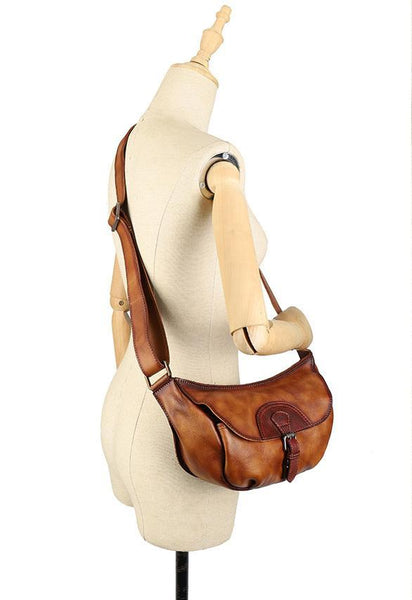 Small Cowhide Leather Crossbody Purse Shoulder Strap Bag For Women Cool