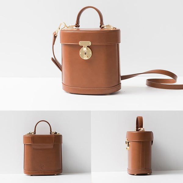 Small Cube Bag Womens Handbags Leather Crossbody Bags Purse for Women Genuine Leather