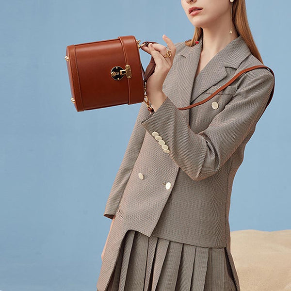 Small Cube Bag Womens Handbags Leather Crossbody Bags Purse for Women cute