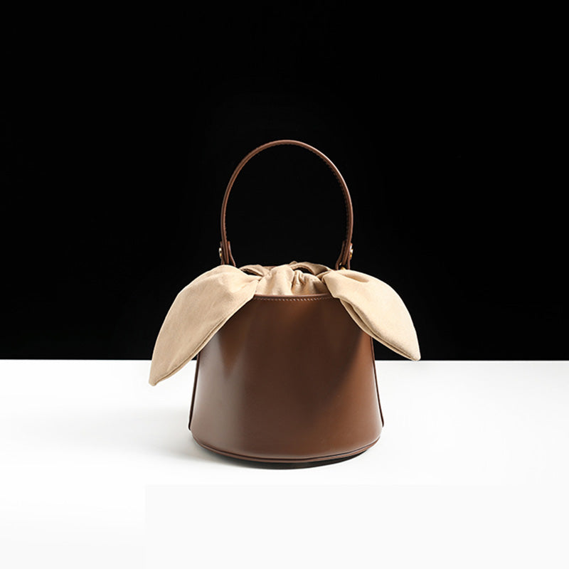 Small Cute Womens Bucket Bag Leather Handbags Crossbody Bags for Women beautiful