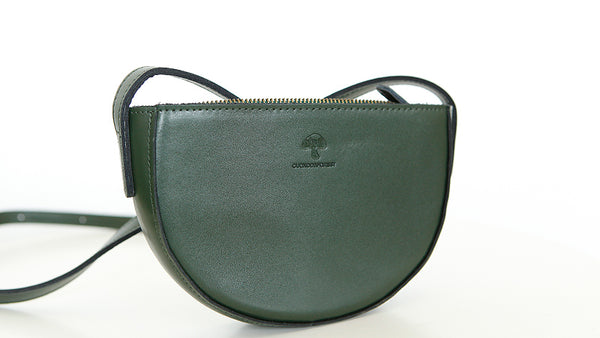 Small Half Round Leather Crossbody Purse Sling Bag For Women Handmade