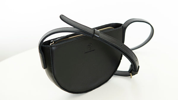 Small Half Round Leather Crossbody Purse Sling Bag For Women Quality