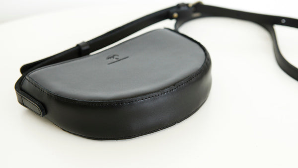 Small Half Round Leather Crossbody Purse Sling Bag For Women Small