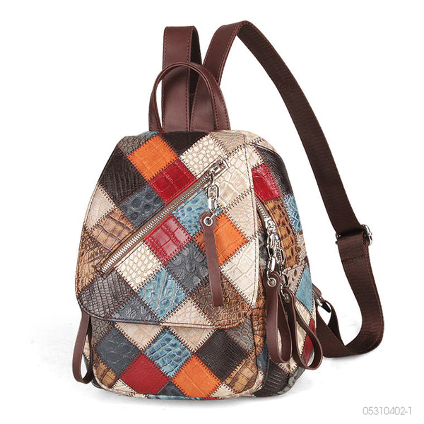 Small Ladies Boho Backpack Bag Leather Rucksack For Women Cute