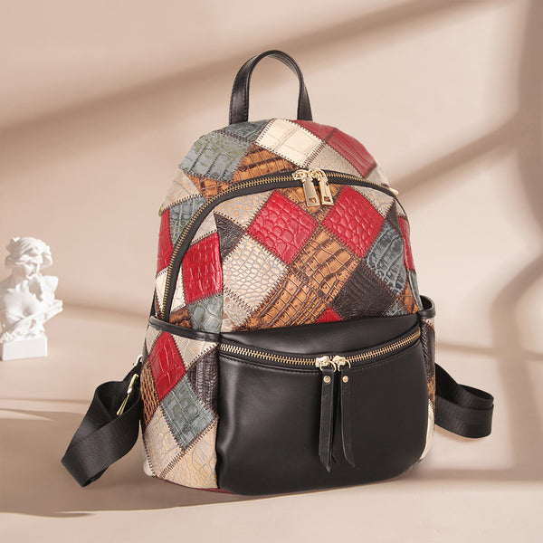 Small Ladies Boho Leather Backpack Purse Leather Rucksack For Women Beautiful