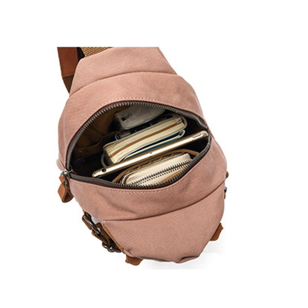 Small Ladies Canvas And Leather Backpack Rucksack For Women Quality