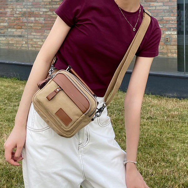 Small Ladies Canvas Crossbody Satchel Bag Shoulder Purse For Women Beautiful