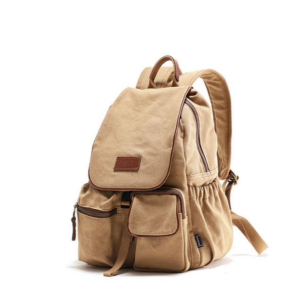Small Ladies Canvas Travel Backpack Bag With Pockets Rucksack Purse For Women Accessories