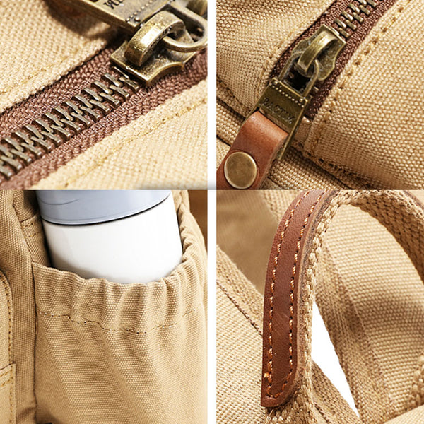 Small Ladies Canvas Travel Backpack Bag With Pockets Rucksack Purse For Women Details