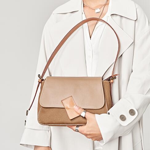 Small Ladies Ccanvas And Leather Bag Shoulder Handbags For Women Details