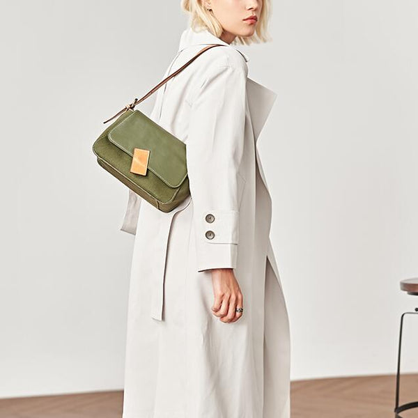 Small Ladies Ccanvas And Leather Bag Shoulder Handbags For Women Fashion