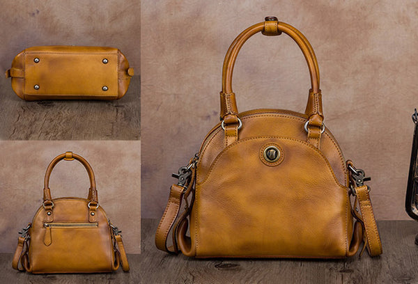 Small Ladies Cross Body Brown Leather Handbags Over The Shoulder Purse for Women Designer
