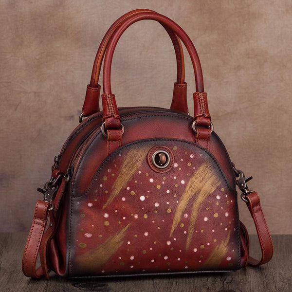 Small Ladies Cross Body Brown Leather Handbags Over The Shoulder Purse
