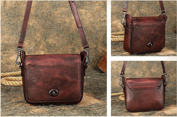 Small Ladies Flap Shoulder Bag Crossbody Satchel Purse For Women Brown