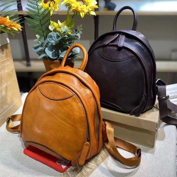 Small Ladies Leather Backpack Purse Rucksack Bag For Women Affordable