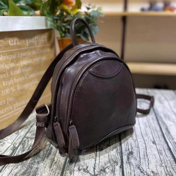 Small Ladies Leather Backpack Purse Rucksack Bag For Women Chic