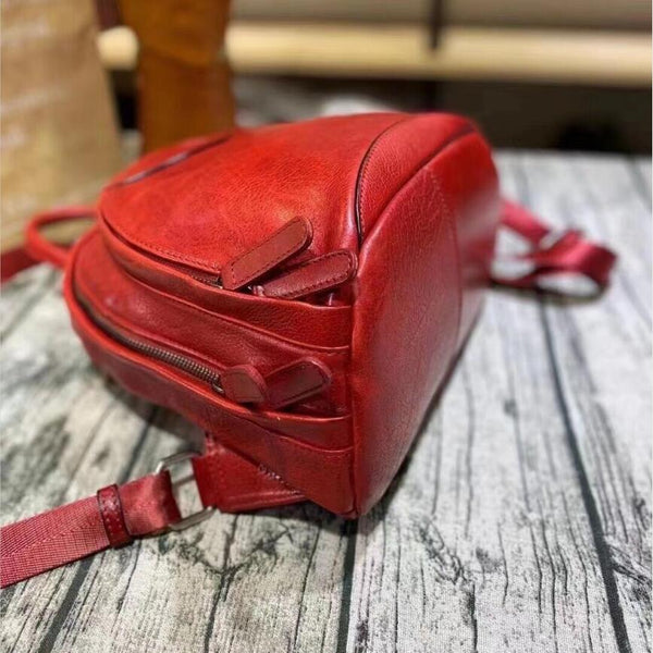 Small Ladies Leather Backpack Purse Rucksack Bag For Women Cute