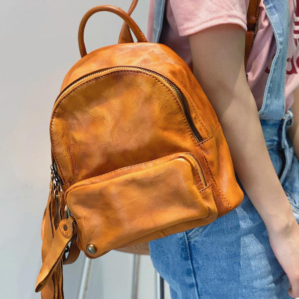 Small Ladies Leather Backpack Purse Rucksack Bags For Women Accessories